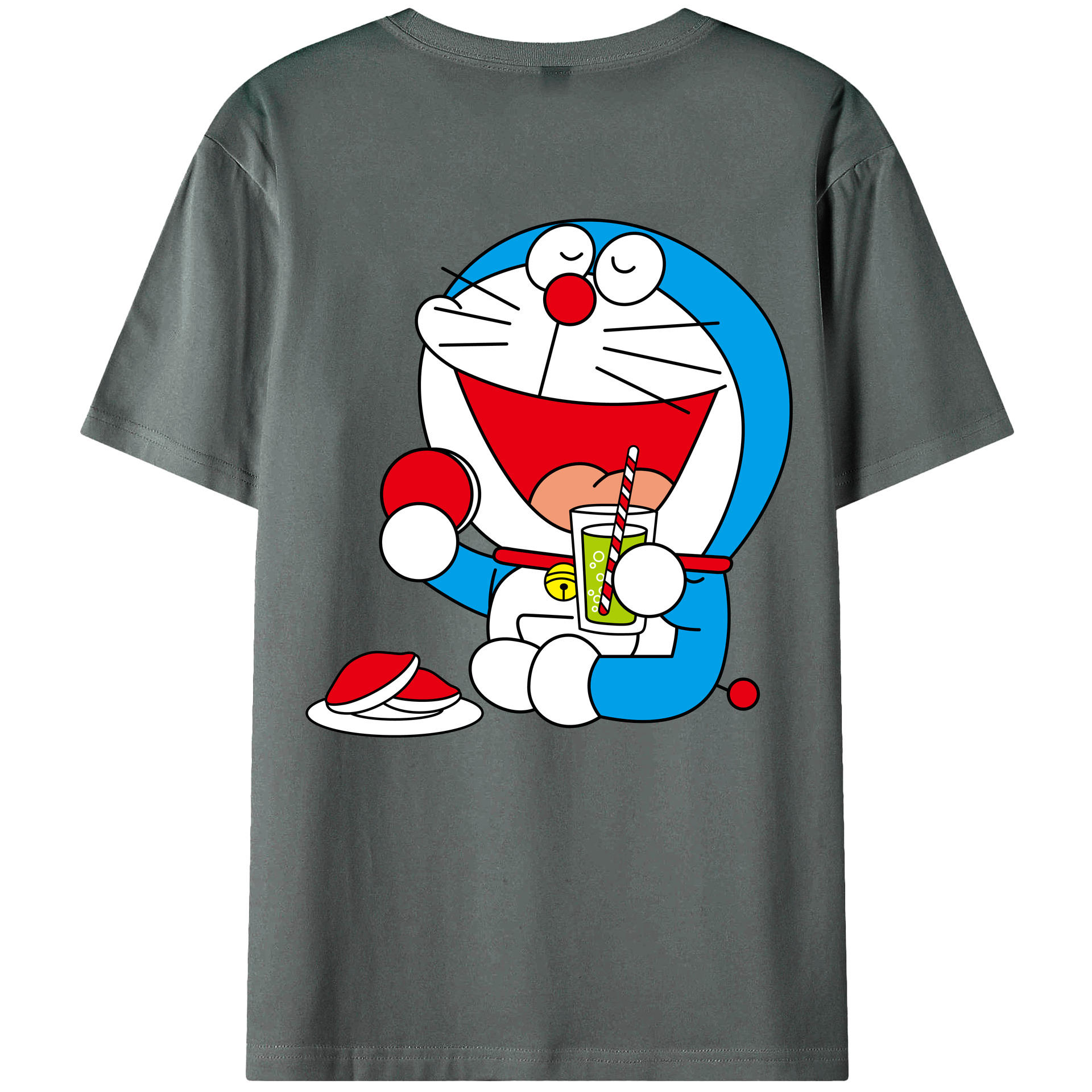 （画像用） ドラえもん Doraemon 綿100％ メンズ半袖Tシャツ（バックプリント） 通気性